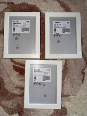 NEW IKEA White FISKBO 13x18 cm or 5”x7” Photo Frames - Set of 3